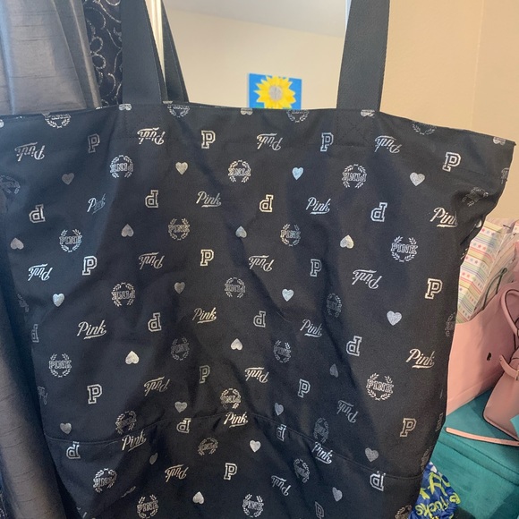 Pink brand Black tote! - Picture 1 of 2